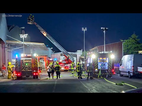 [WAREHOUSE FIRE] Fire Drill of Koper Fire Brigade+VFD, Police, EMS units and Red Cross