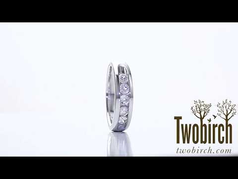 1ct. Wide Channel Set Mens Ring With Open End Design - TwoBirch TB-GR-0024-WG-L
