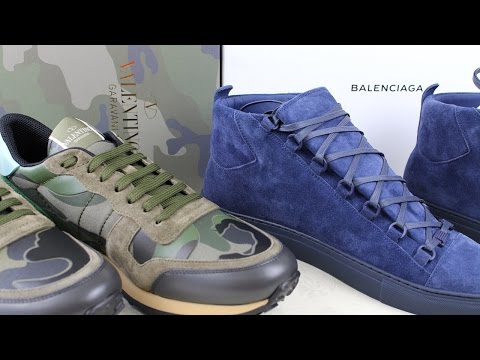 Suede Balenciaga Arena & Valentino Rock Runners Unboxing Fit Review Video