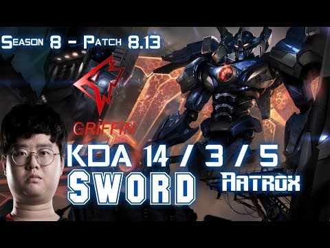 GRF Sword AATROX vs DARIUS Mid - Patch 8.13 KR Ranked