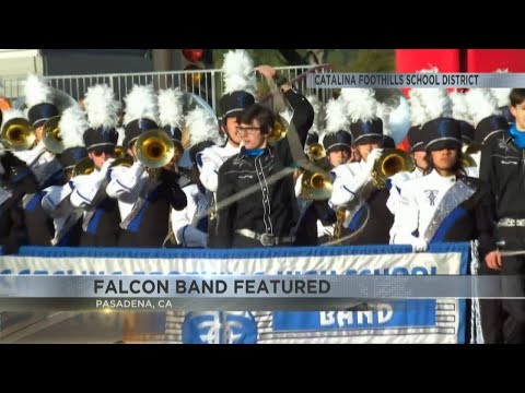 Catalina Foothills High School Falcon's band performed at the Rose Parade