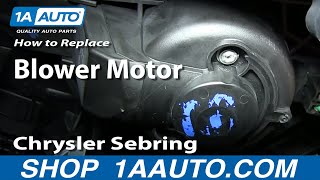 How to Replace Heater Blower Motor with Fan Cage 01-06 Chrysler Sebring