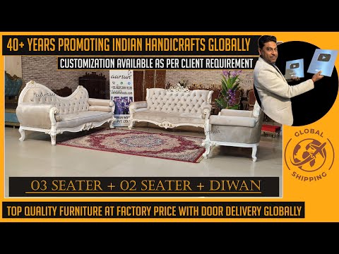 Luxury Teak Sofa Set: Solid Wood Design Video