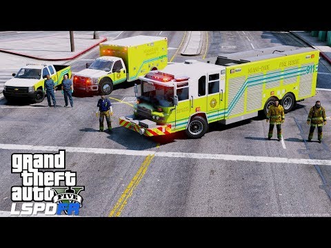GTA 5 LSPDFR EMS #32 | Play As A Paramedic Mod | Miami-Dade Fire & Rescue Ambulance & Supervisor