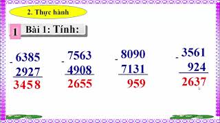 THỨ 3   Toán 3  Phép trừ các số trong phạm vi 10 000