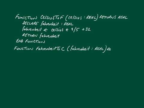 CIE 9608 2.3.6 Pseudocode - Functions