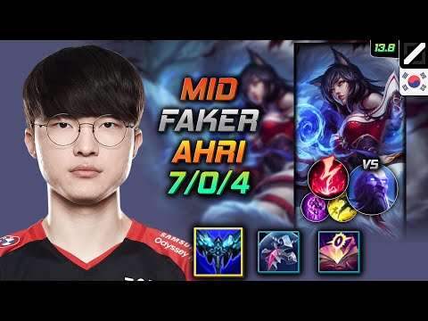 Faker Mid Ahri Build Everfrost Electrocute - Ahri Mid vs Ryze - LOL KR 13.8
