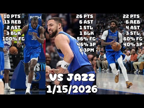 Klay Passes Dame for 4th All-Time in 3s Made | Dallas Mavericks Team Highlights vs Jazz (1/15/2026)