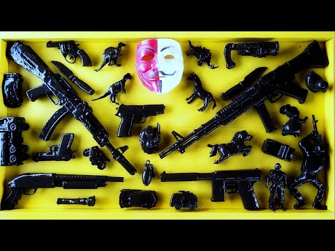 Cleans Hacker Weapon Box! Explosives and Dangerous Toy Guns - Sharp Karambit Knives Box of Toy Guns