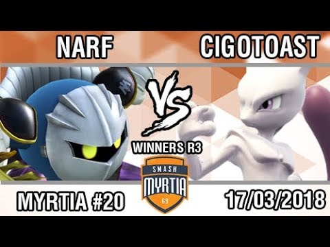 [Smash Myrtia #20]  Narf (Meta Knight) vs Cigotoast (Mewtwo) -  Winners R3