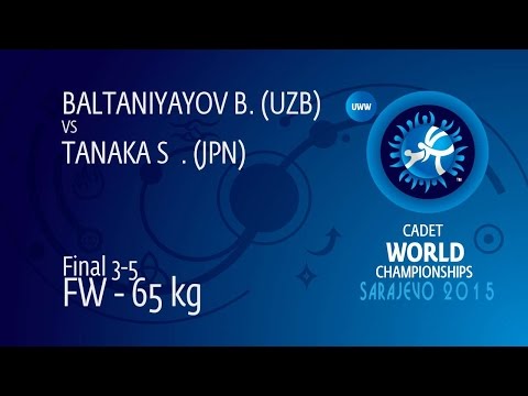BRONZE FW - 65 kg: S. TANAKA (JPN) df. B. BALTANIYAYOV (UZB), 2-1