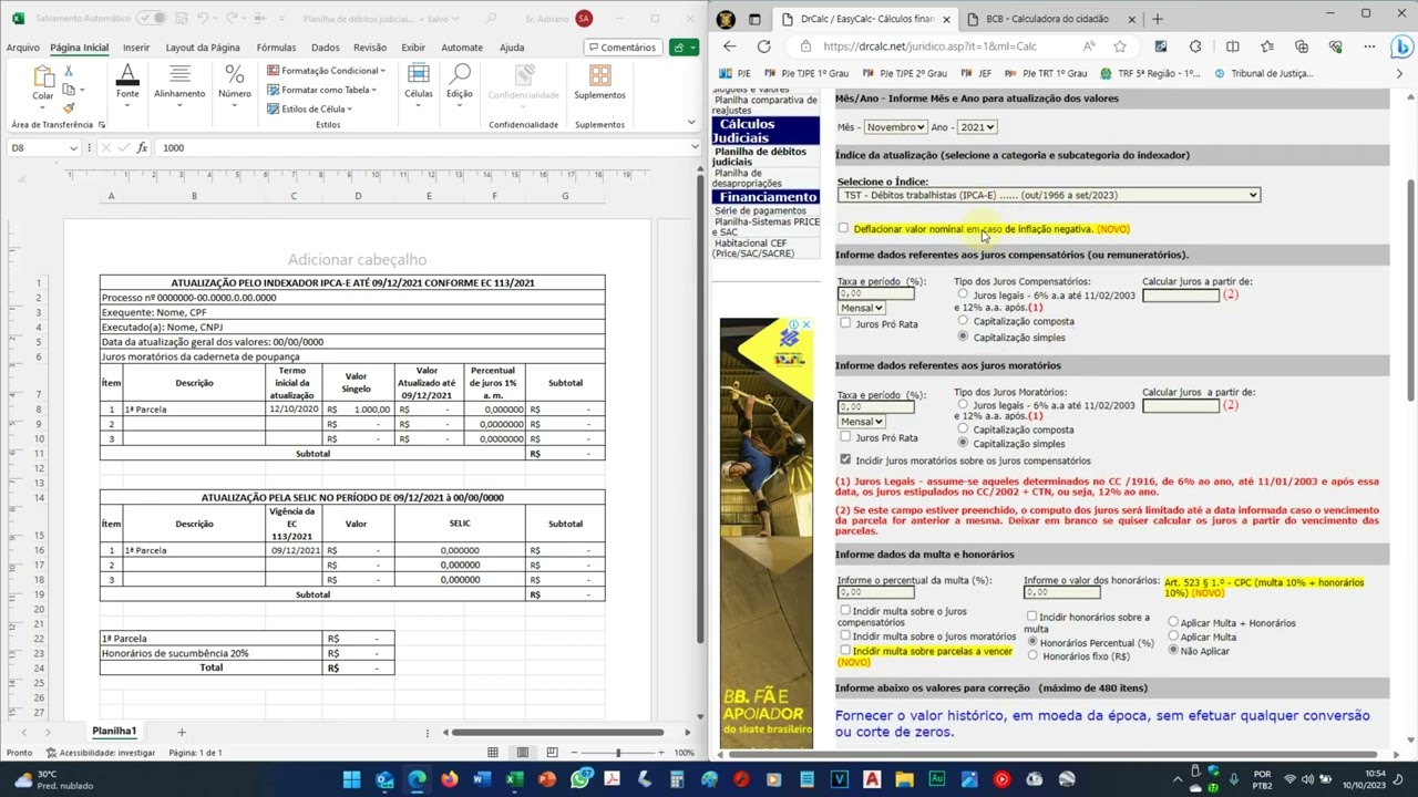 Cálculos Judiciais Fazenda Pública Emenda Constitucional 113/2021 - Links na descrição