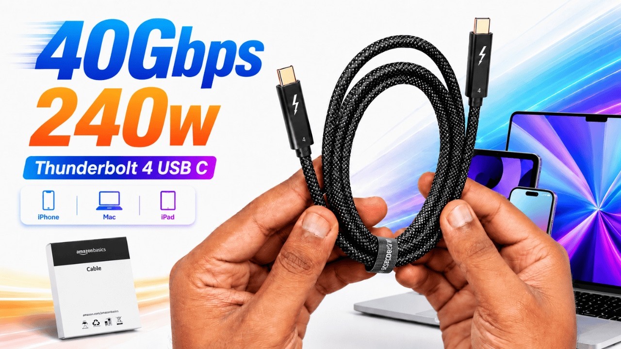Thunderbolt 4 USB C Cable under ₹1000 | 40Gbps, Fast Charging இது வாங்கலாமா?