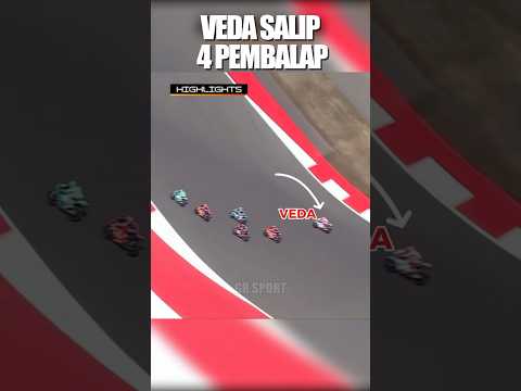 GOKIL🔥Moment Veda salip 4 Pembalap sekaligus di Mandalika😱#shorts