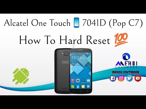 Alcatel One Touch📱7041D (Pop C7) How To Hard Reset💯طريقة عمل الفورمات وإعادة ضبط إعدادات المصنع