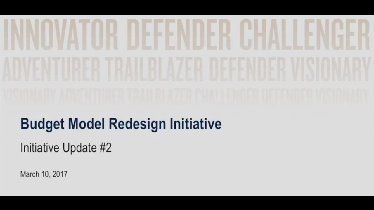 Budget Model Redesign Information Session