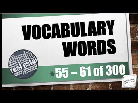 Real Estate Vocabulary 1 20 of 300 Real Estate Exam Prep Videos
