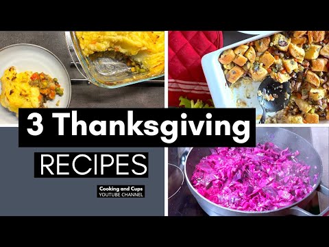 Vegetarian Shepherd's Pie | Bread Stuffing Vegetarian | Braised Red Cabbage | Cooking and Cups
