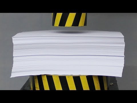 Гидравлический Пресс против 1000 листов бумаги