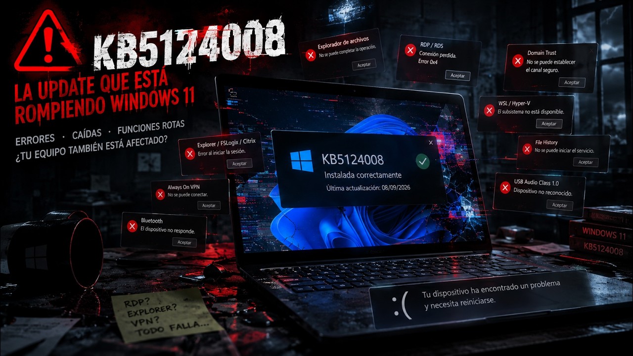 Windows 11 y la actualización KB5124008 generan muchos problemas GRAVES