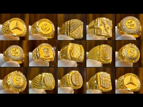 Light weight gold gent's ring designs 2025 with weight & price || New gold men's ring designs - AVJ