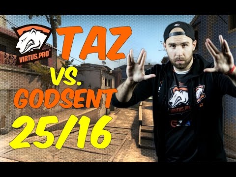 TaZ |Virtus.pro| 20 headshot / 25 kills vs. GODSENT @ ECS Season 2 Europe