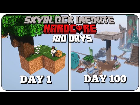 [Full Movie] I Survived 100 Days in Skyblock Infinite Hardcore..