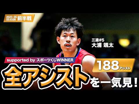 【一気見Bリーグ by スポーツくじWINNER】三遠#5 大浦 颯太の10月～1月の全アシストまとめ｜りそなグループ B.LEAGUE 2025-26 シーズン
