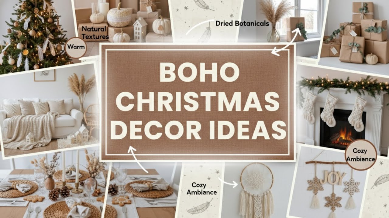 199+ Boho Christmas Decorations Ideas 2025 | Cozy Trees, Wreaths & DIY Holiday Decor