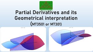 Partial Derivatives and its Geometrical interpretation| Advanced Calculus | B.Sc. Mathematics