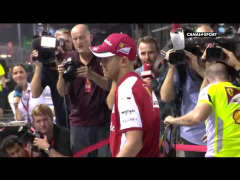 Vettel Stops Ferrari Singapore 2015 Celebration To Get Kimi’s Name Added To Pitboard