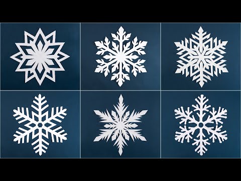 6 Simple Snowflakes - How to make Snowflake out of Paper - Christmas Decorations