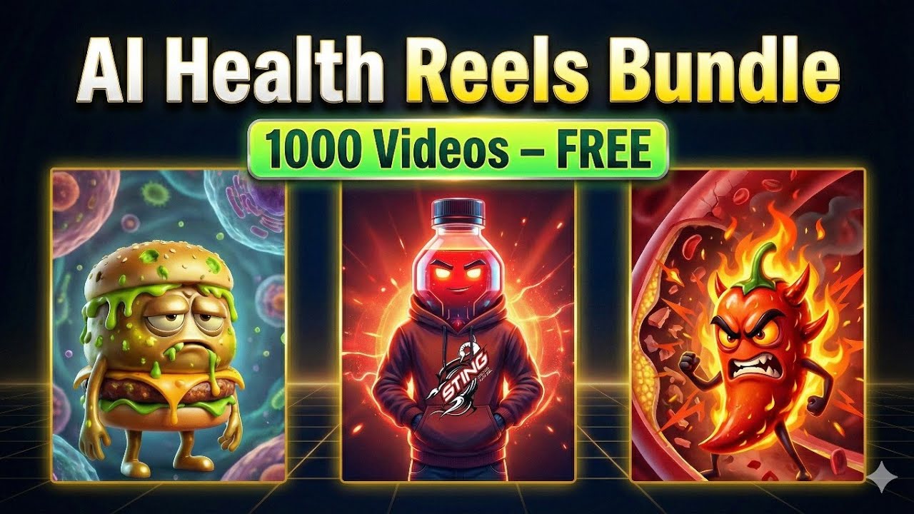 AI Health Reels Bundle | 1000 Videos FREE 😍