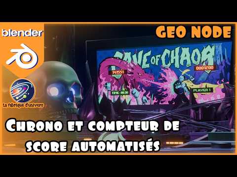 Tuto Blender FR n°138: Geo Node - Chrono et compteur de score automatisés #blendertutorial #blender