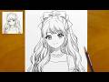 How To Draw A Cute Anime Girl Step By Step Easy Pencil Sketch