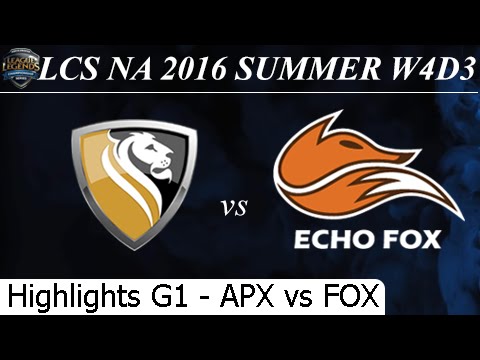 APX vs FOX Game 1 Highlights 26/06/2016 - LCS NA Summer 2016 W4D3M10 Apex vs Echo Fox