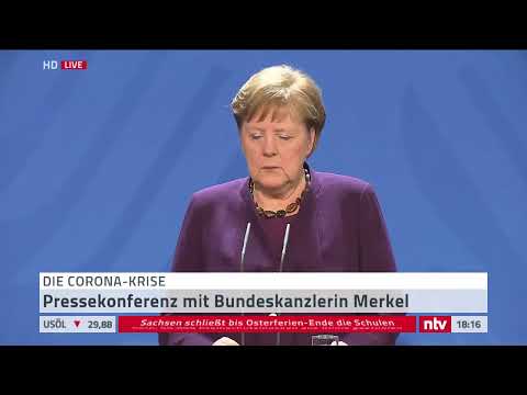 Live: Pressekonferenz mit Bundeskanzlerin Merkel zum Shutdown in Deutschland