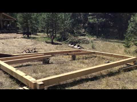 Timber framing- Long & Short Sill Progress + First Joists