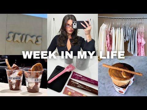 VLOG: rhode PR, skims LA, influencer events, skincare faves, new makeup, the grove, dinner in weho
