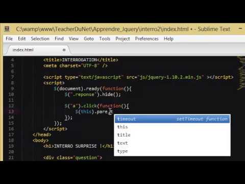 APPRENDRE JQUERY PAR LA PRATIQUE 7 Interrogation surprise