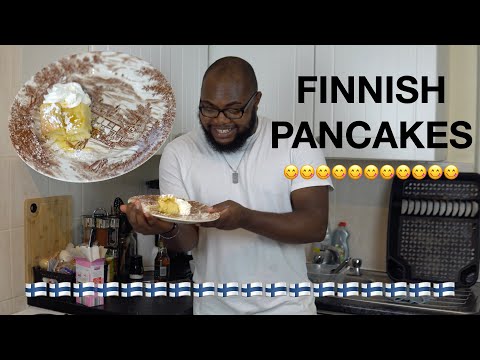 FOOD AROUND THE WORLD - FINNISH PANNUKAKKU (FINNISH PANCAKES)  🥞🇫🇮😋 | 4K