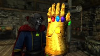 The infinity gauntlet in Skyrim || infinity gauntlet mod || (Xbox)