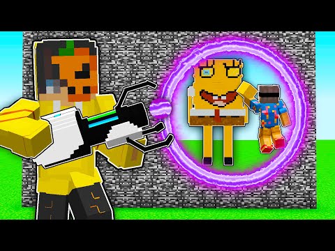 YAPI KAPIŞMASINDA PORTAL SİLAHIYLA TROLLEDİM! (korkunç sünger bob..) - Minecraft