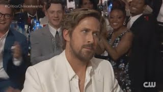 Hilarious Ryan Gosling's reaction to his I'm Just Ken Barbie track winning Critics Choice Award