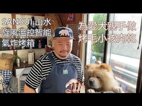 【開箱】SANSUI 山水12L 旋風溫控智能氣炸烤箱 SAF-553W 烤毛小孩肉乾 為愛犬親手做肉乾