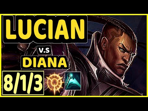 PERKZ (LUCIAN) vs DIANA - 8/1/3 KDA MID GAMEPLAY - EUW Ranked GRANDMASTER