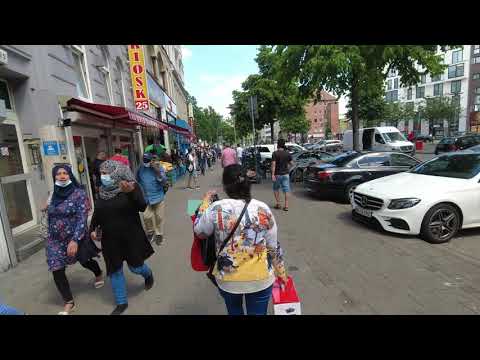 Relaxing Walking tour with Original City Sounds in Germany - Hamburg - Steindamm - [4K]