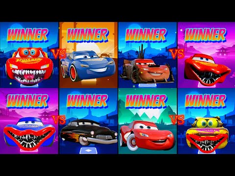 Lightning Mcqueen Car vs Mcqueen Eater in Tiles Hop EDMRush🎶