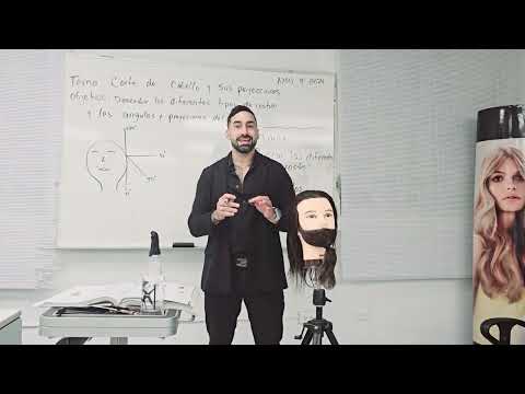 Barbering course, straight cut at 0 degrees, partings and divisions