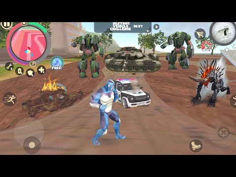 Rope Hero: Vice Town (Rope Hero Fight Monster Car Robot) Robot Car Fight Stunt Track - Gameplay HD